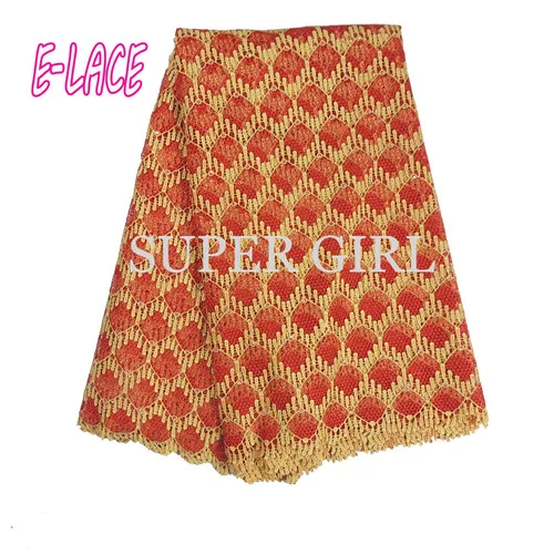 Гипюр Кружево Ткань с вышивкой процесс 5 ярдов Африканский 2017 высокого качества