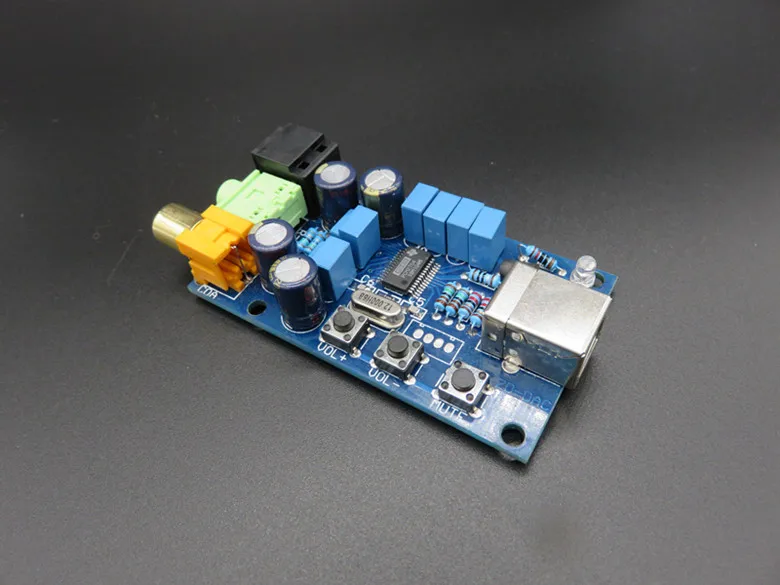 PCM2704 USB DAC Power fiber optic coaxial analog output decoder computer sound card volume control | Электроника