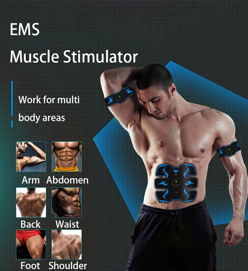 EMS Muscle Stimulator Smart Muscle Trainer AB Abdominal Muscle Stimalator Electric Weight Loss Body Slimming Device