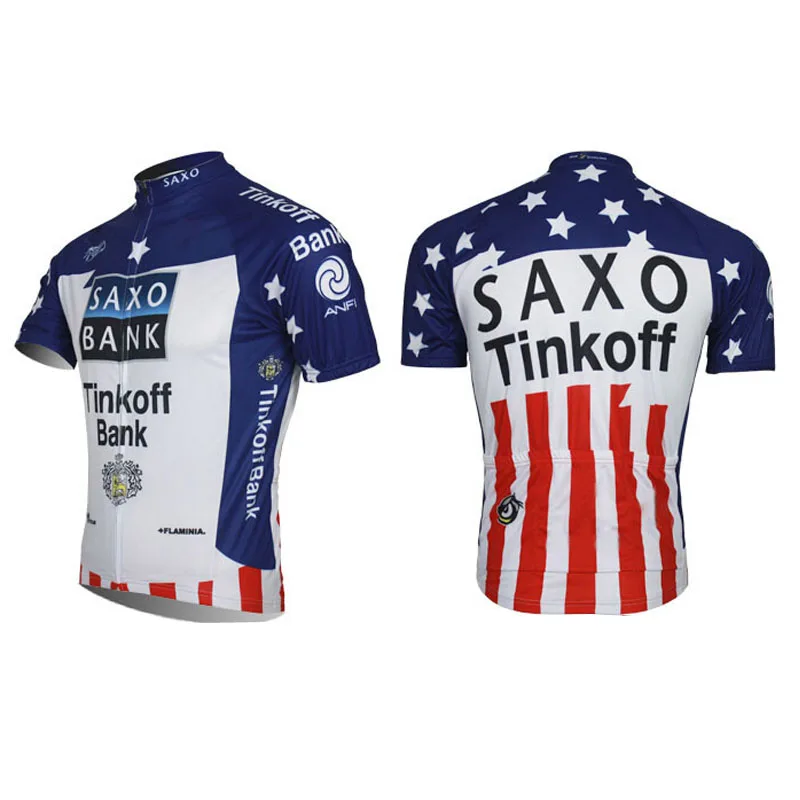 Jersey-2 Tinkoff Saxo Bank Pro Team велосипедная одежда/лето Bicicleta горный велосипед Джерси Ropa Ciclismo+ гелевая накладка - Цвет: Jersey-2