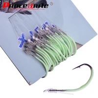 proleurre 30pcspack luminous fishing hook 12 18 barbed hooks pesca tackle accessories high carbon steel fishing hooks pr 016