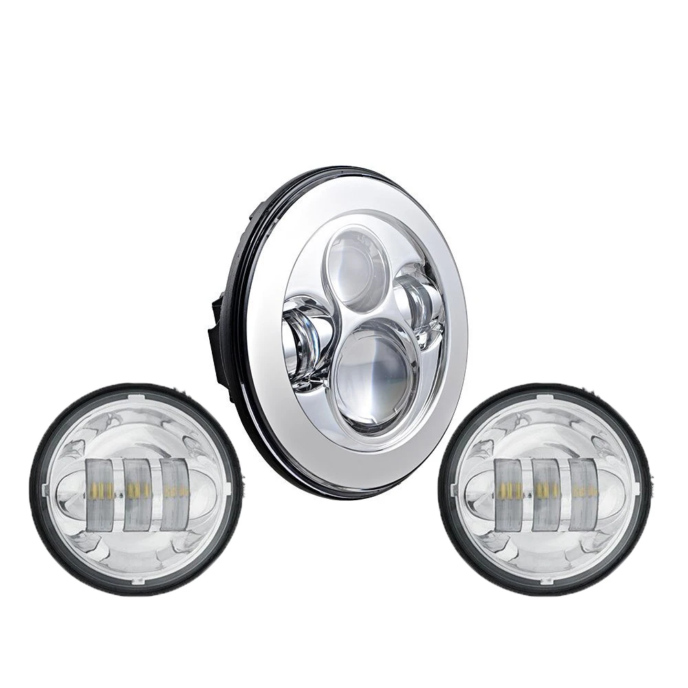 Для уличного Glide мотоциклов освещение 7 &quotLED H4 Фара + 4 5 дюйма противотуманная фара