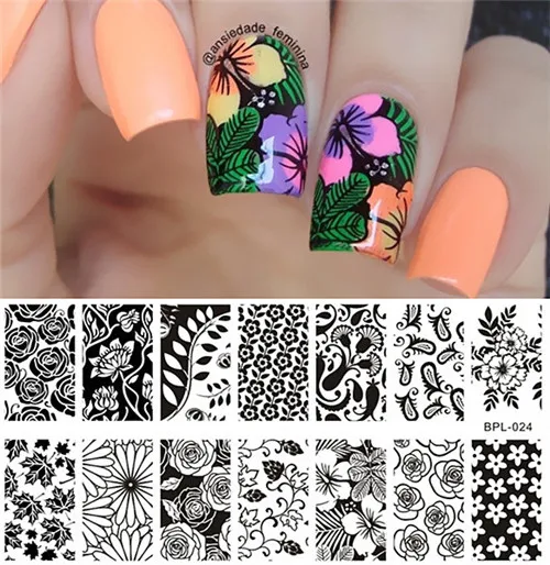BORN PRETTY Nail Art шаблонные штампы пластина Весенняя серия цветок Прямоугольник маникюрная пластина с изображениями для нейл-арта - Цвет: 20792