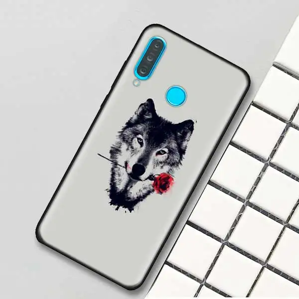 Черный силиконовый чехол для huawei P30 P20 P10 Коврики 20 10 Lite Pro Nova 4 4E 3E P Smart плюс Soft Shell классический волк - Цвет: 08
