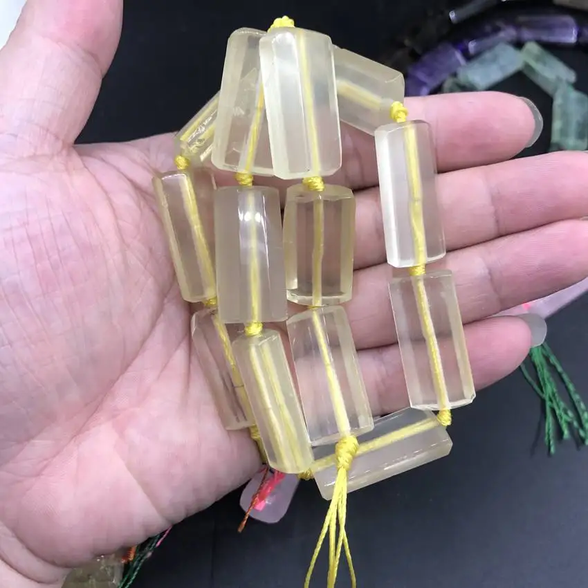 13 шт./нитка 6 граненых прямоугольных плит подвесные бусины аметисты цитрины роза