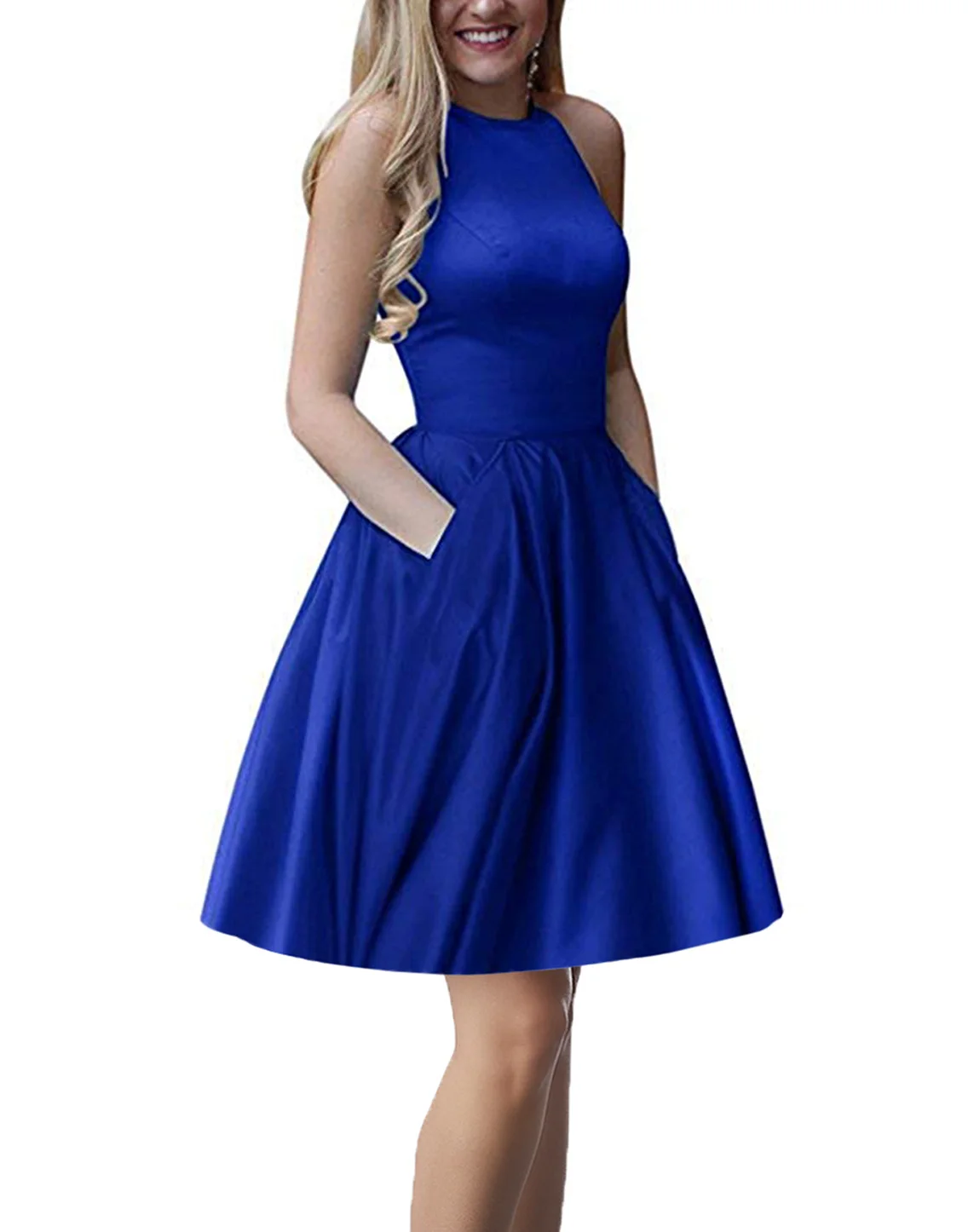 Royal blue(no bead)1 Menoqo Новое поступление сексуальные вечерние платья Vestido de Festa А-силуэт платье для выпускного Расшитое бисером карманы Robe De Soiree - Цвет: Royal blue(no bead)1
