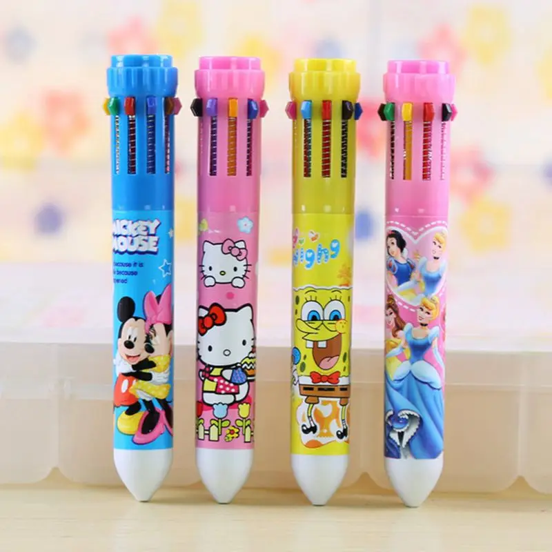 4 шт./лот kawaii Прекрасный мультфильм 10 видов цветов шариковая ручка с несколькими