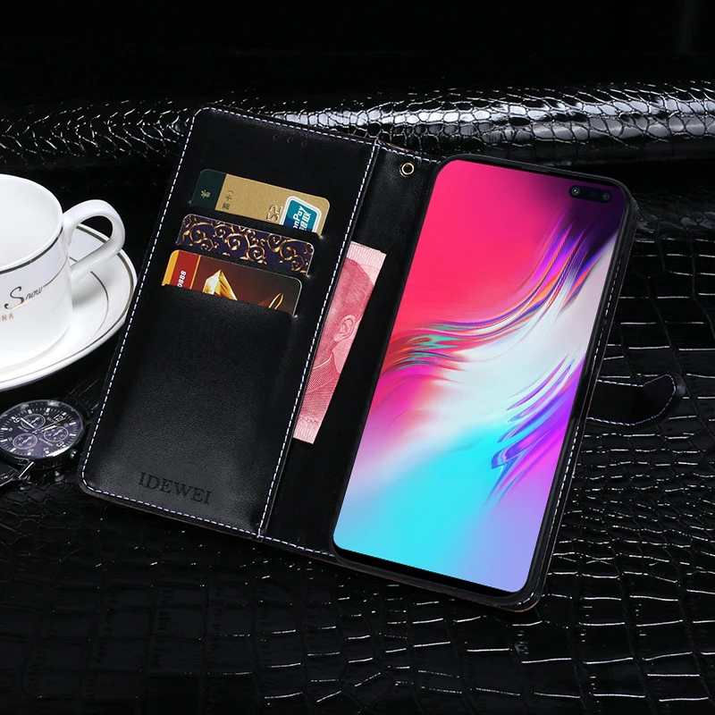 Чехол для Samsung Galaxy S10 5G Роскошный кожаный флип-чехол защитный чехол телефона с