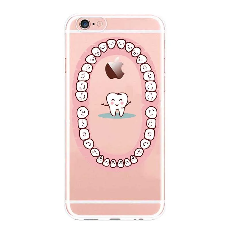 Уникальный дизайн чехлы для телефонов Kawaii Tooth Love iPhone X 7 Plus 6 S 5 5S SE 8 стоматолога
