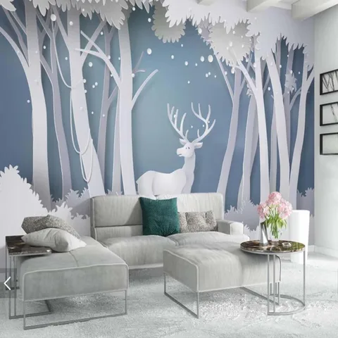 3D оригинальные фотообои с изображением природного леса оленя, рулоны обоев для гостиной, домашний декор для стен, Papel De Pared 3d, размер на заказ