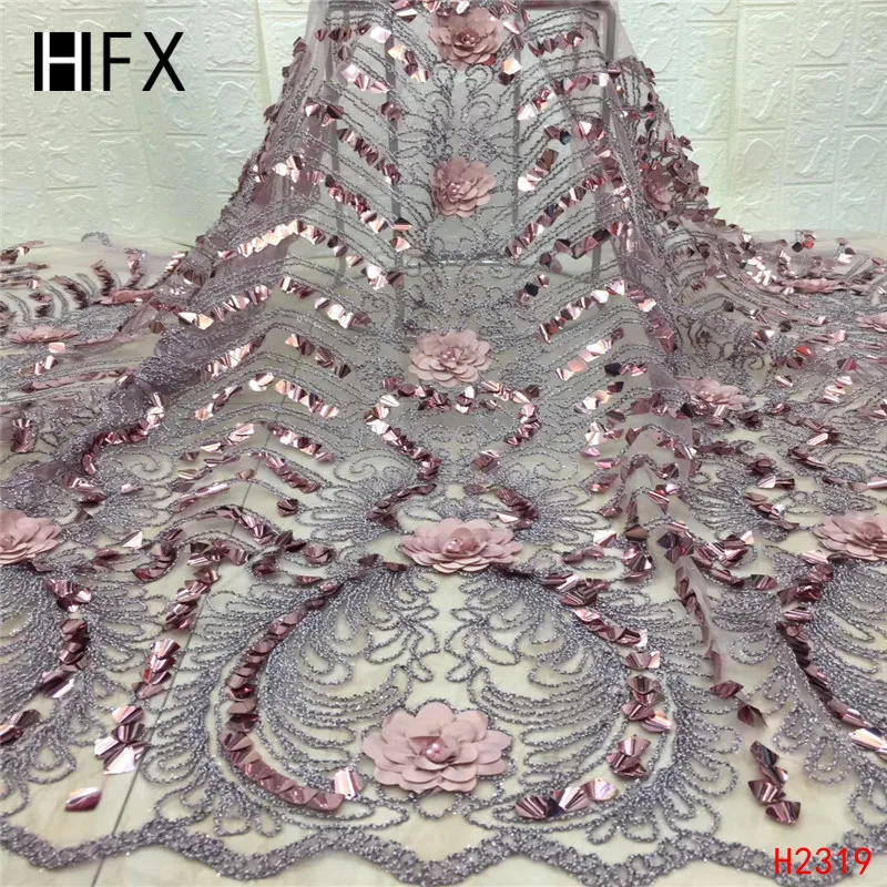 HFX новый стиль французская кружевная ткань 3D цветок африканская Тюлевая сетчатая