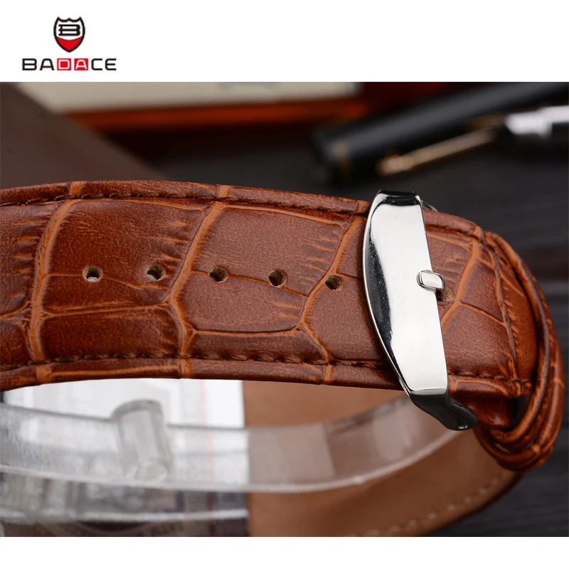 BADACE Лидирующий бренд из натуральной кожи ремешок мужские часы повседневные