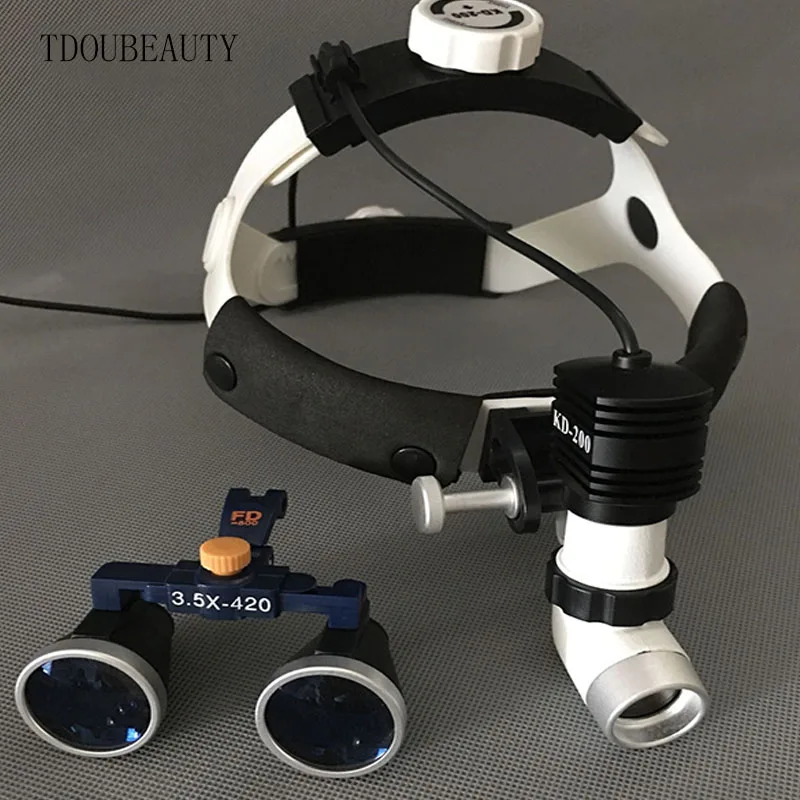 Портативная Стоматологическая бинокулярная Лупа TDOUBEAUTY 3.5X 420 мм + односторонняя