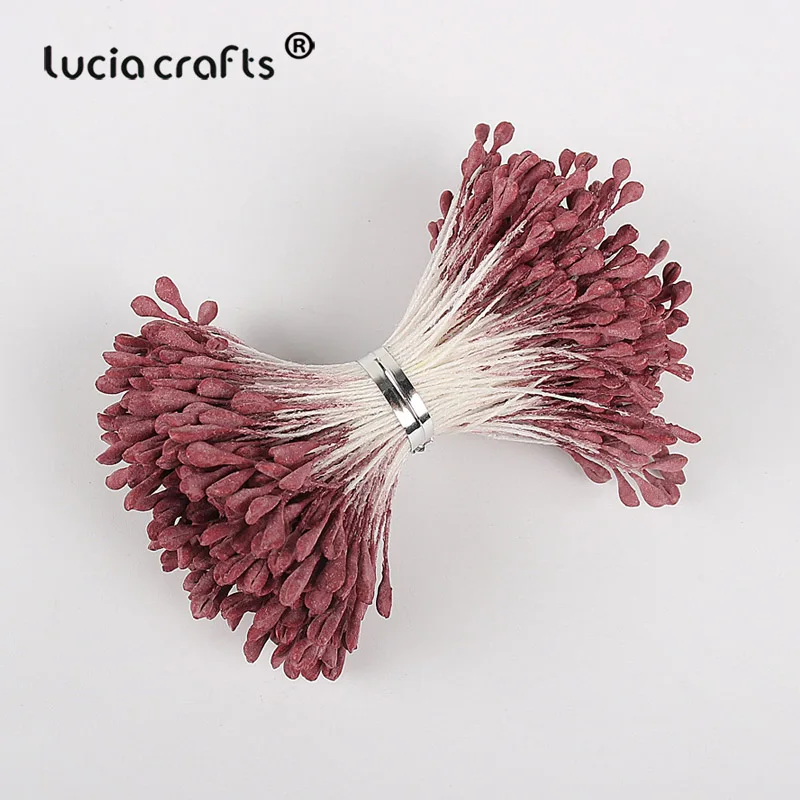 Lucia crafts 330 шт 3 мм Высокое качество матовый двойной цветок с головками stamen pistil украшения торта ремесло DIY C1202