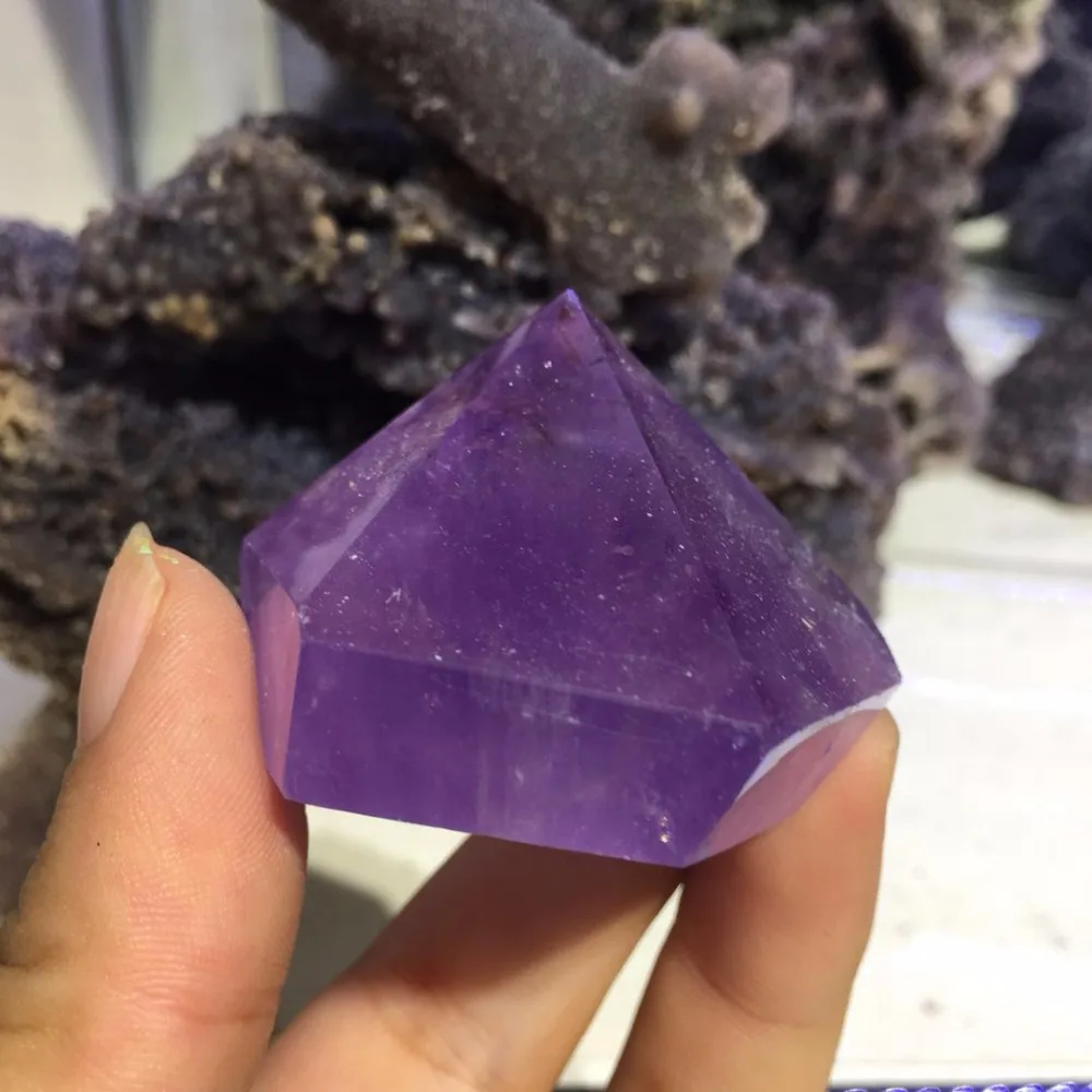 Amazing gemstone natural dark purple amethyst stone quartz crystal wand point healing crystals irregular shape wand as gift