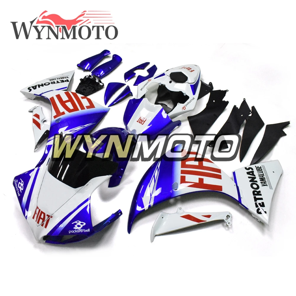 Глянцевый синий белый полный обтекатель комплект для Yamaha YZF1000 R1 2009 2010 2011 ABS