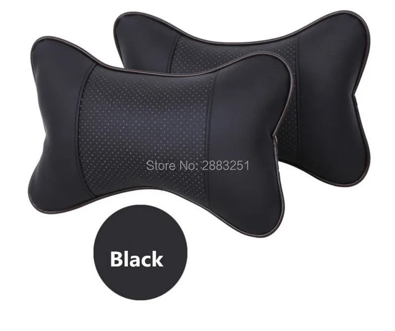 

2Pcs Car styling PU leather Car Headrest Neck Pillow Automobiles for Benz key w204 w211 accessories gla usb w213 car Accessories