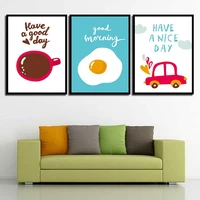 space wall art home painting decor fashion cartoon omelette painting nordic canvas prints poster modern picture for living room