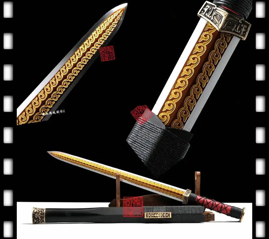 Китайский рыцарь кунг-фу мерцающий меч династии Хань прямой боевой робот Цзянь