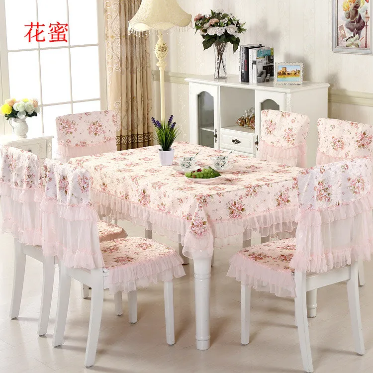 13pcs/Set of Table Cover Chair and Mat Pastoral Style Rectangular Tablecloth Dust Proof Cloth Home Decoration | Дом и сад