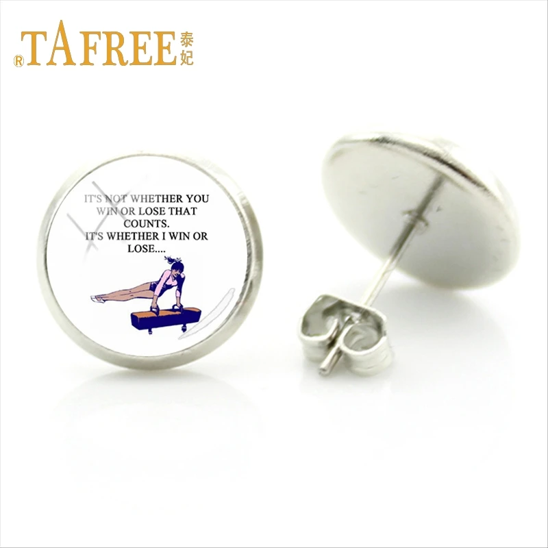 Шарм от TAFREE круглые студенческие шпильки серьги любовь гимнастика Гламурные