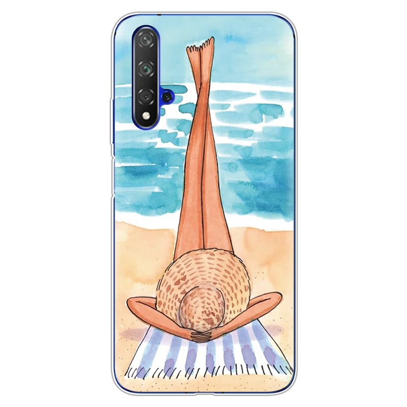 0cshatan Модные черно-коричневые накладки для мамы и дочки, для huawei Honor 20, чехол s 6,2", мягкие чехлы из ТПУ для huawei Honor 20 Pro, чехол - Цвет: 0cshatan