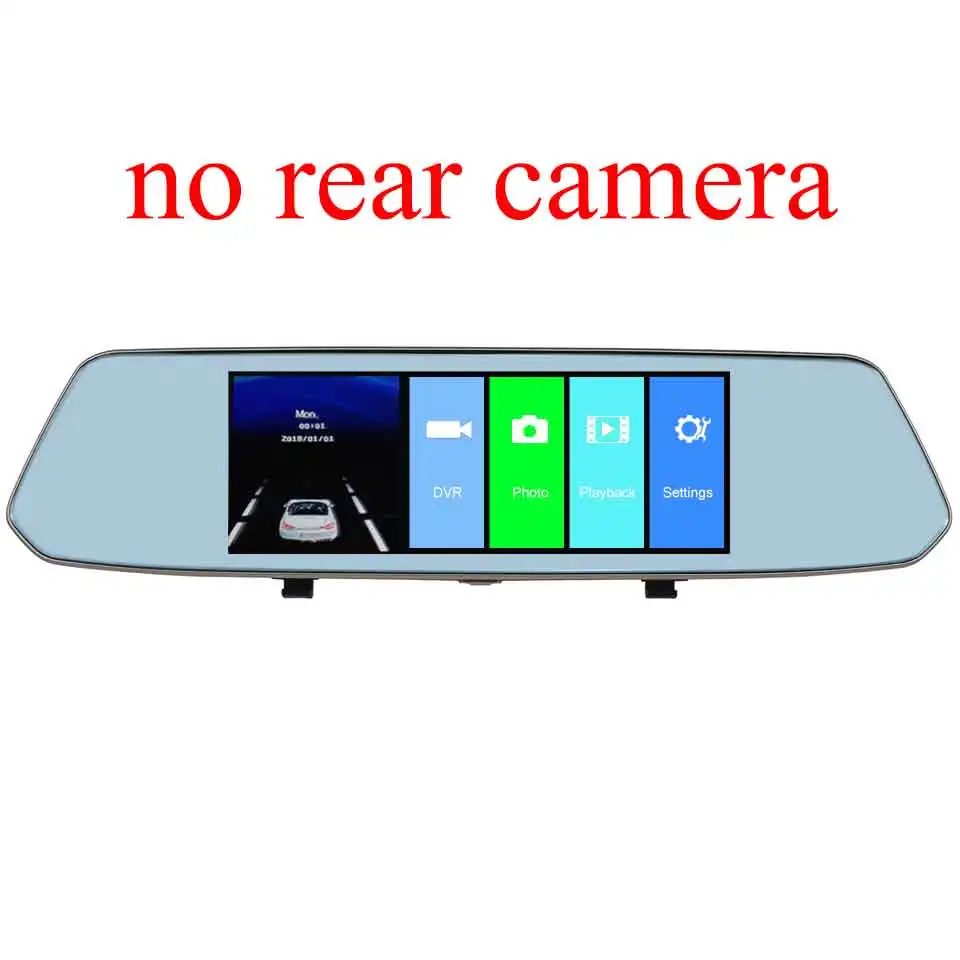 One Camera lens Olysine 7,0 ''сенсорный экран автомобильный dvr тире камера Full HD 1080 P двойной объектив Dashcam Зеркало DVR звездный свет; ночное зрение видео регистраторы - Название цвета: One Camera lens