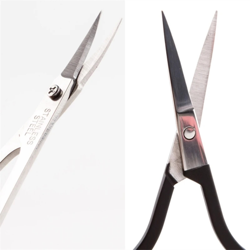 Ножницы для макияжа из нержавеющей стали черные и белые с наклонным наконечником