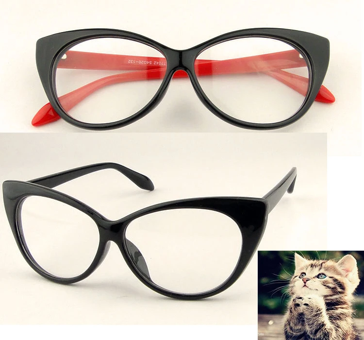

Lentes Opticos Mujer Eye Glasses Frames Fashion Choice Cat's Shape Plain Glass Spectacles Women Eyeglasses Decorations Optical