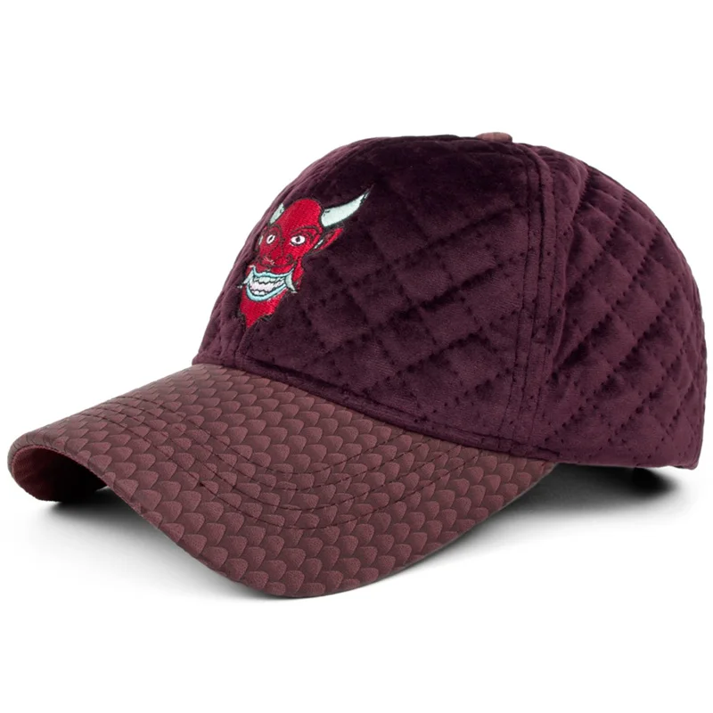 

Baseball cap unisex corduroy personality hat red animal bull embroidery fashion female autumn and winter cap male