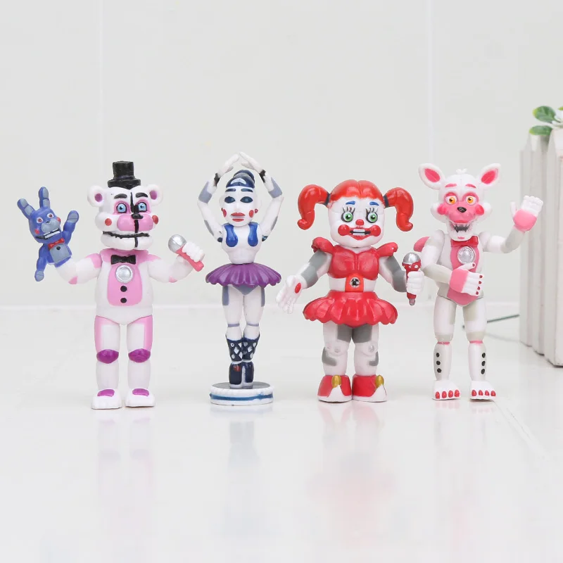 Набор фигурок Five Nights At Freddy's FNAF Фокси Бонни и Чика Фредди фазмедведь сестра расположение Модель Куклы Игрушки FNAF - Цвет: 4pcs per set 3 siste