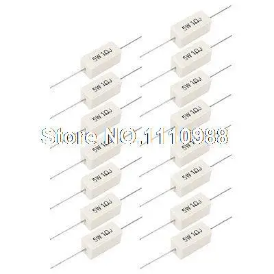 

15 Pcs 1 Ohm 5W Watt Tolerance 5% Axial Cement Power Resistors