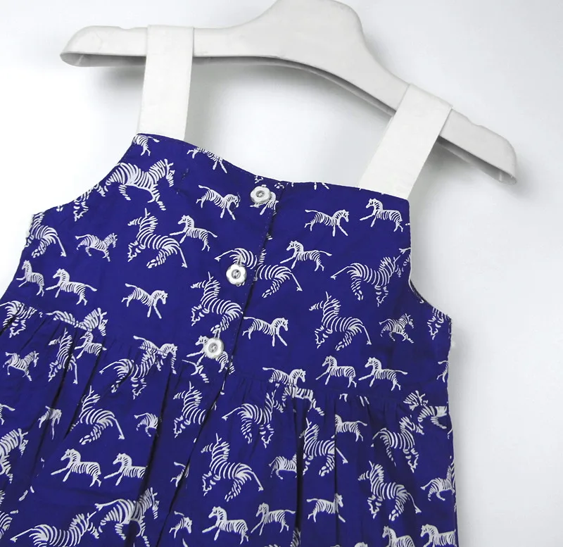 Girl print dress with a zebra childrens cotton Suspender Cute girl Summer Floral Toddler kids Sleeveless Dress | Детская одежда и