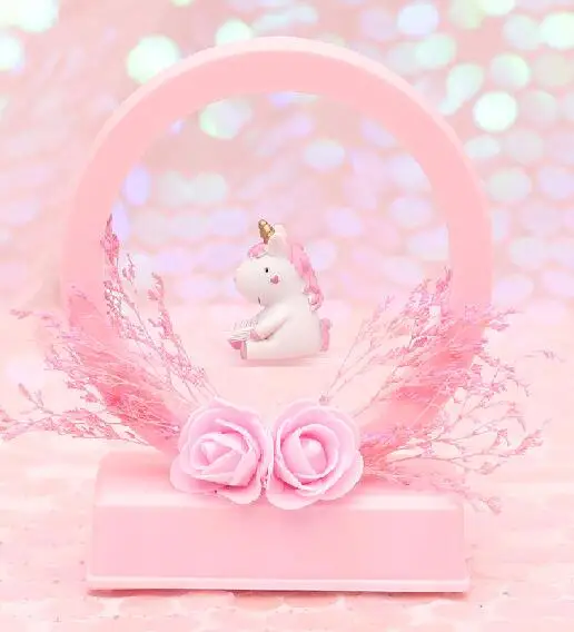 type A pink INS/Лидер продаж музыка светильник Единорог светодиодный Ночной светильник в виде радуги; Луна музыкальная шкатулка для Спальня дети детские светильники игрушка в подарок Decora Luminaria - Испускаемый цвет: type A pink