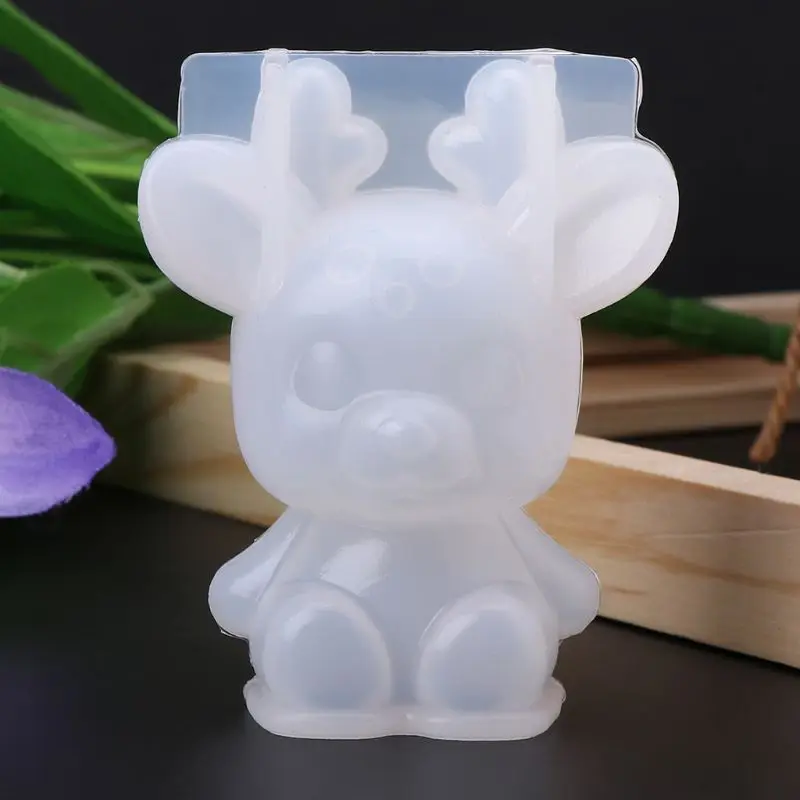 3 Silicone Mold 3D Animal Cute Rabbit Deer Christmas Gifts DIY Jewelry Pendant Tools Decor Crafts Resin Molds Handmade Findings - Цвет: 3