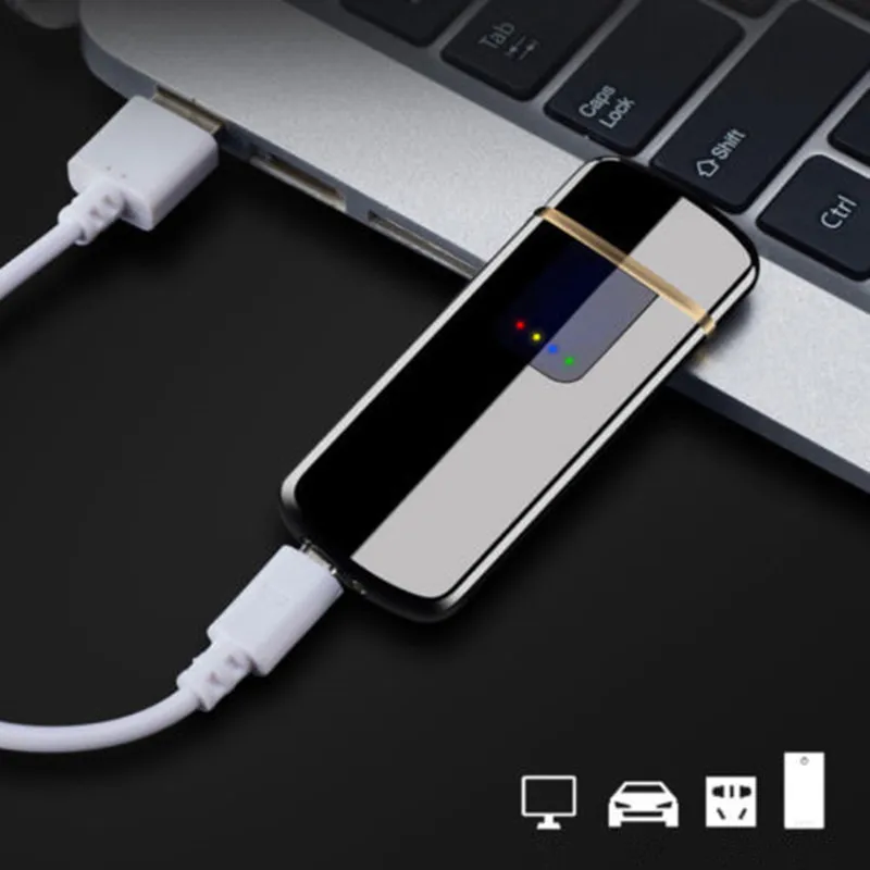 Вольфрамовая турбо USB Зажигалка сенсорный переключатель для сигарет электронная