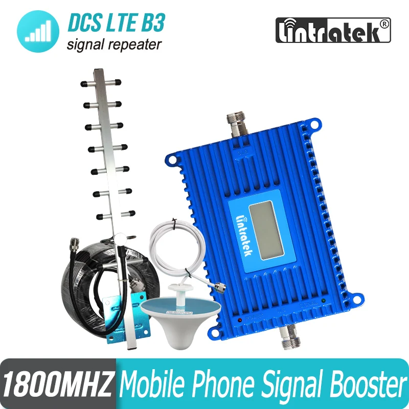 Lintratek 2G 4G 1800mhz 70dB High Gain Mobile Signal Booster GSM LTE DCS B3 1800 Cellular Repeater Amplifier Yagi Antenna Set #5 | Мобильные
