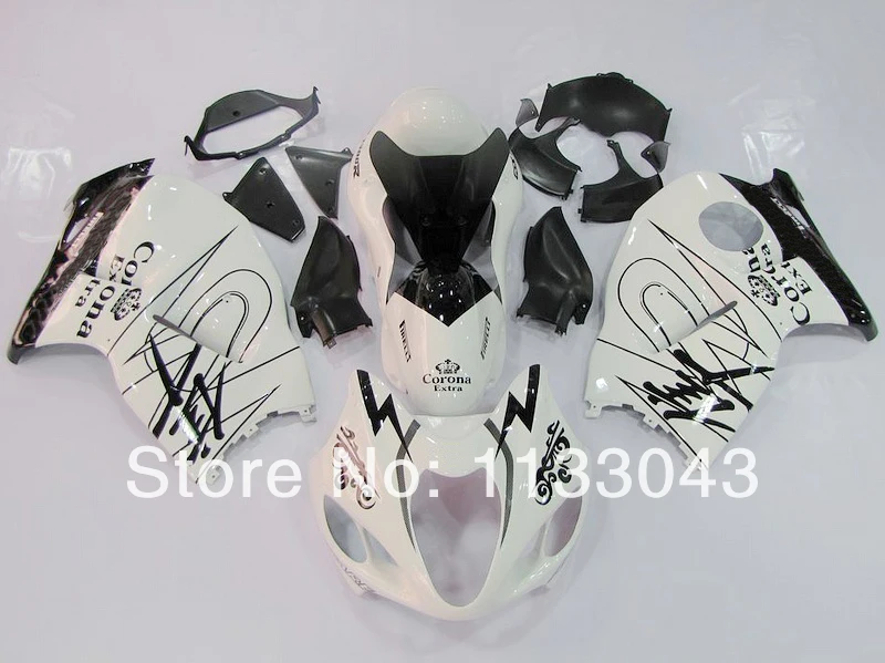 

7gifts For SUZUKI Hayabsa GSXR1300 GSX-R1300 White Corona GSXR 1300 96 97 98 99 00 01 02 03 04 05 06 07 Fairing