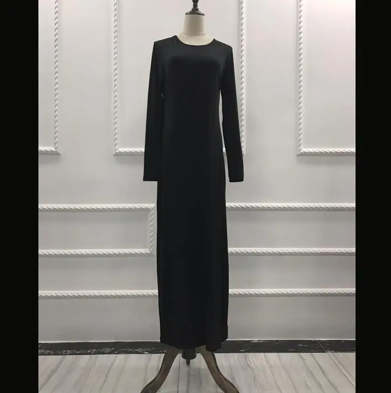 Black Плюс Размеры Robe мусульманские платья женские платья Для женщин Абаи мусульманин Кафтан длиной макси Bodycon Дубай хиджаб платье турецкая исламская повседневная одежда - Цвет: Black