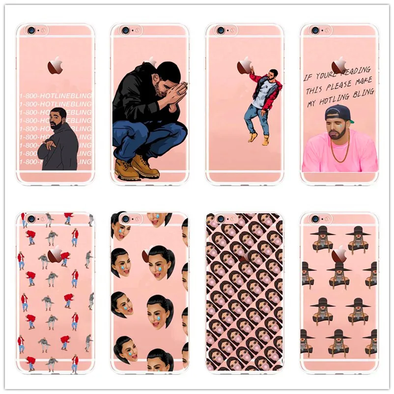 Drake Kim Kardashian Kanye Kimoji дизайнерский чехол для iPhone 11 11PRO 6 6S 7 7plus 8plus X XR XS MAX TPU Мягкий