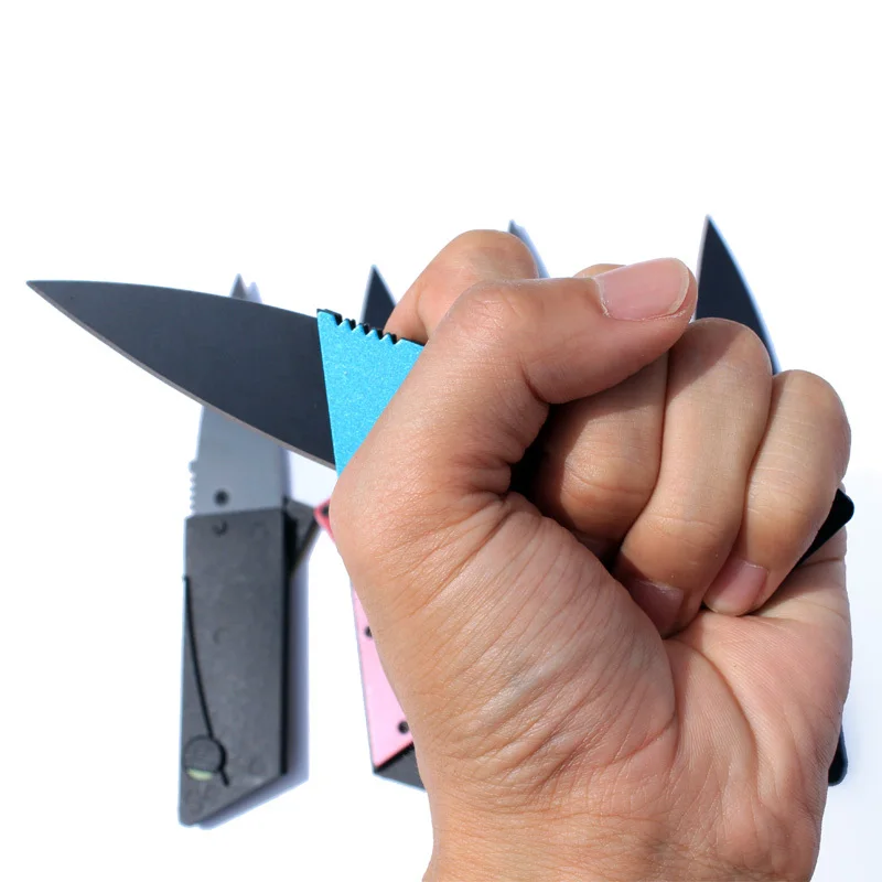 1PCS 5 Color Pocket Knife Hilt Add Layer Steel Plate Mini Wallet Credit Card Folding Blade Multi Functional OPP Bag | Инструменты