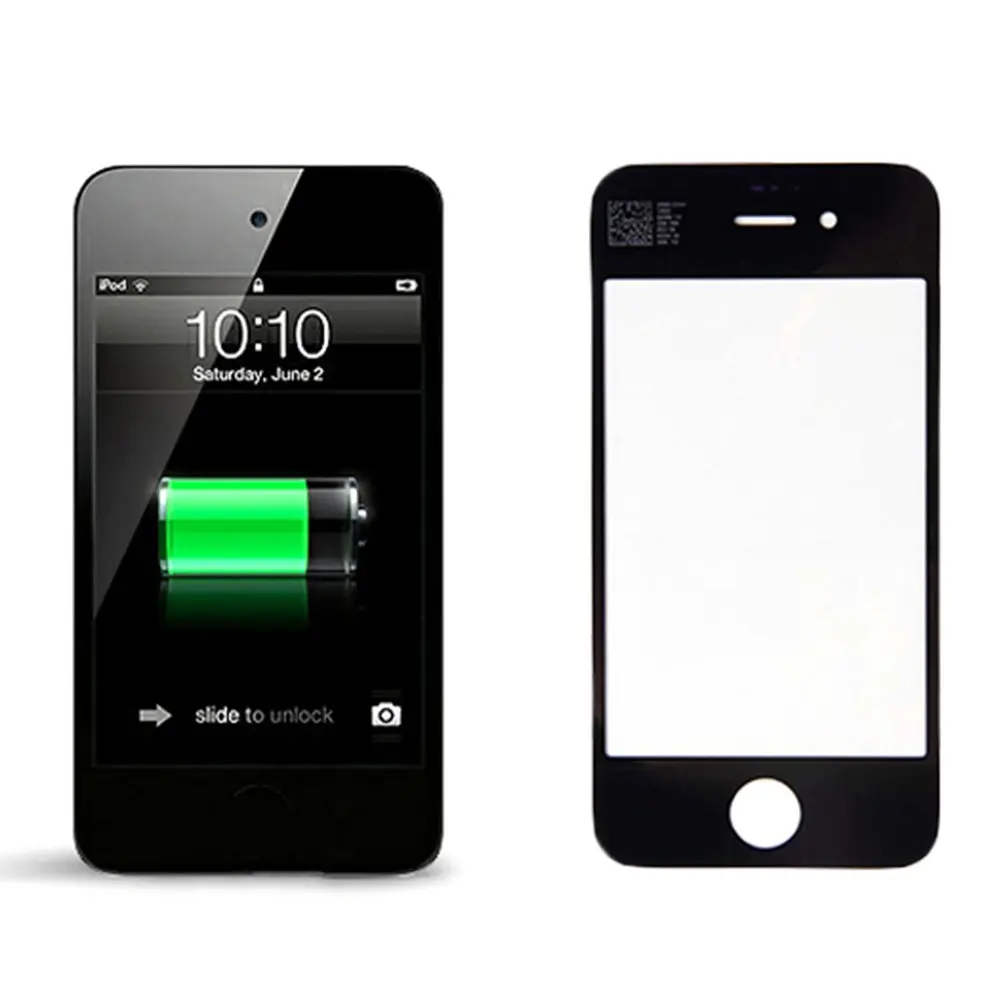 5 шт черный Передний экран стекло Замена объектива для Apple iPhone 4 4s мобильный