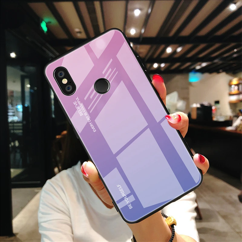 Для Xiaomi Redmi Note 5 7 6 Pro 6A градиентный чехол из закаленного стекла для Xiaomi A2 Lite A1 9 Mi8 Mi6X Mi9 SE F1 Aurora чехол s