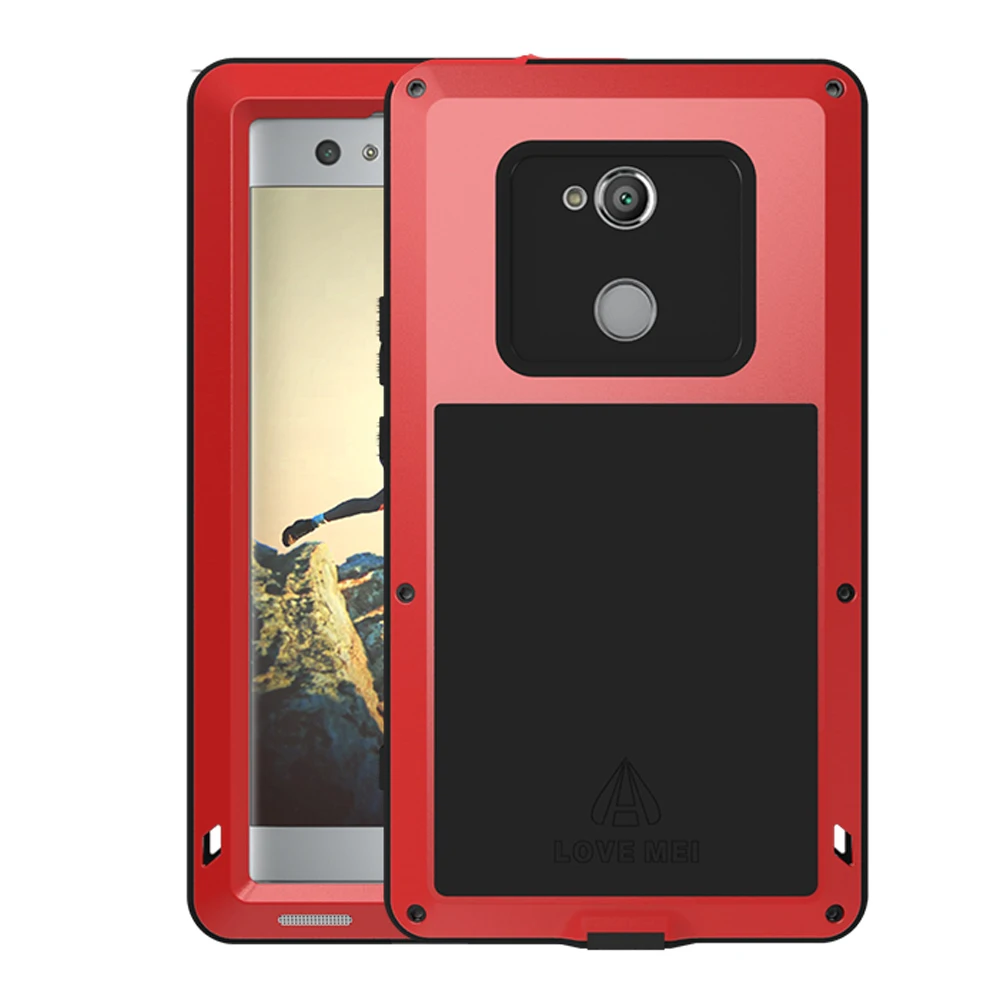 Love Mei for SONY Xperia XA2 Dual Ultra Case Armor Shockproof Waterproof Metal Cover Tempered Glass | Мобильные телефоны и