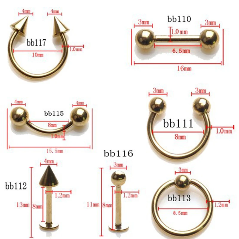 Комплект из 2 предметов золотистого цвета Цвет хирургическая нержавеющая сталь