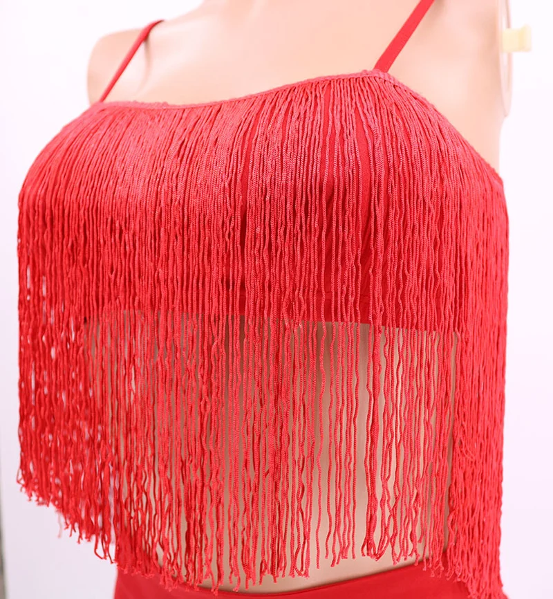 

Sexy Spaghetti Strap Solid 2-Pieces Mini Dress Women Sleeveless Tassel Bodycon Hollow Out Lady Sets