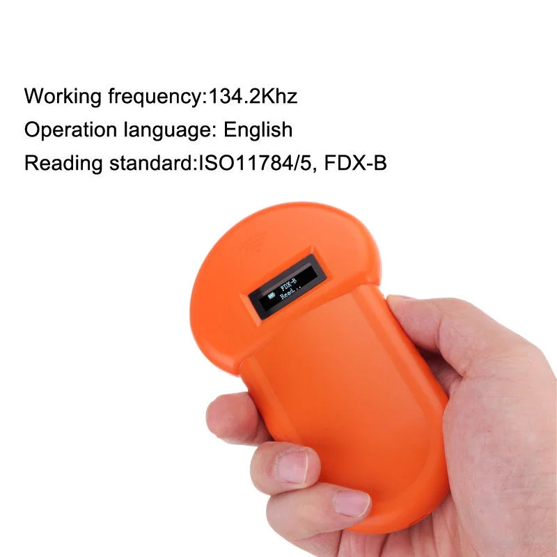 134 2 кГц считыватель ID животных ЖК-дисплей RFID портативный ПЭТ микрочип
