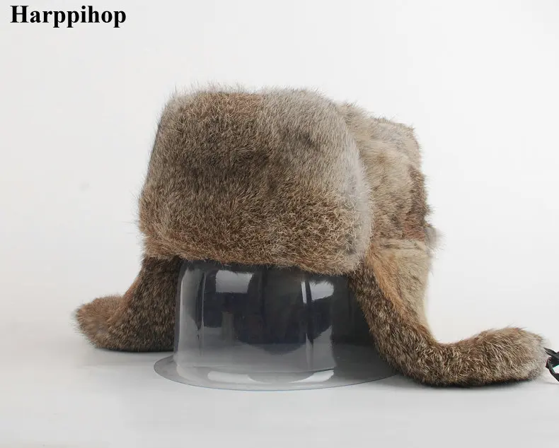 Высококачественные мужские зимние шапки из 100% натурального кроличьего меха