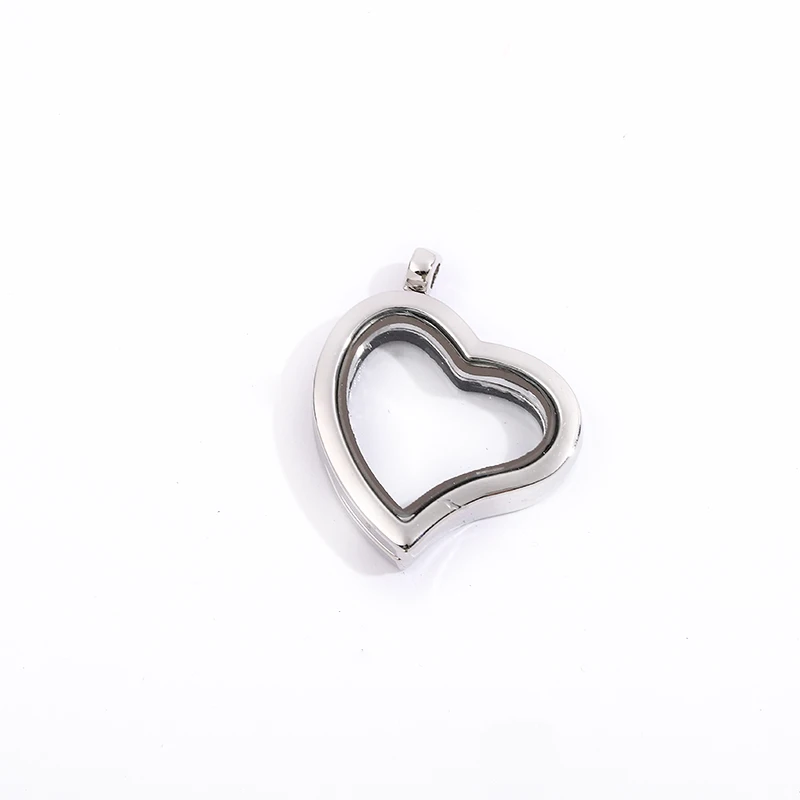 silver heart 28 стилей 30 мм Серебряный Круглый Овальный плавающий медальон с подвесками из цинкового сплава Магнитный Серебряный стеклянный круглый плавающий медальон с цепочкой - Окраска металла: silver heart