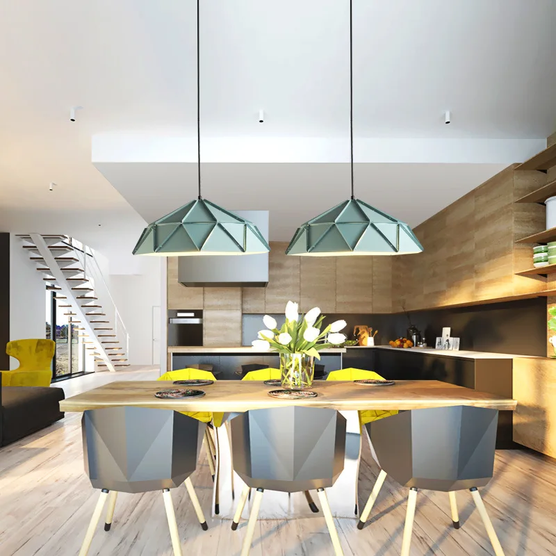 Loft American Country Warm Matt Blue Iron Pendant Light Clothing Shop Bar Sushi Decorative Hanging Lighting Lamp | Лампы и освещение
